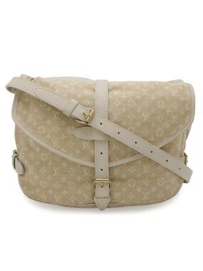 Louis Vuitton Monogram Mini Lin Saumur 30 Shoulder Bag Crossbody Canvas Leather
